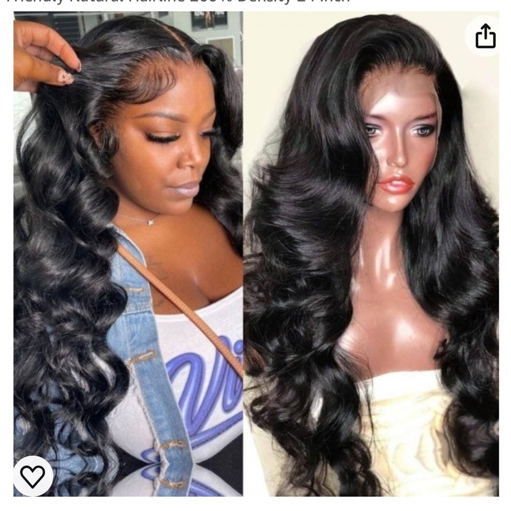 Natural Black Color Body Wave Lace Front Wavy Wig for Women, HD 13x5